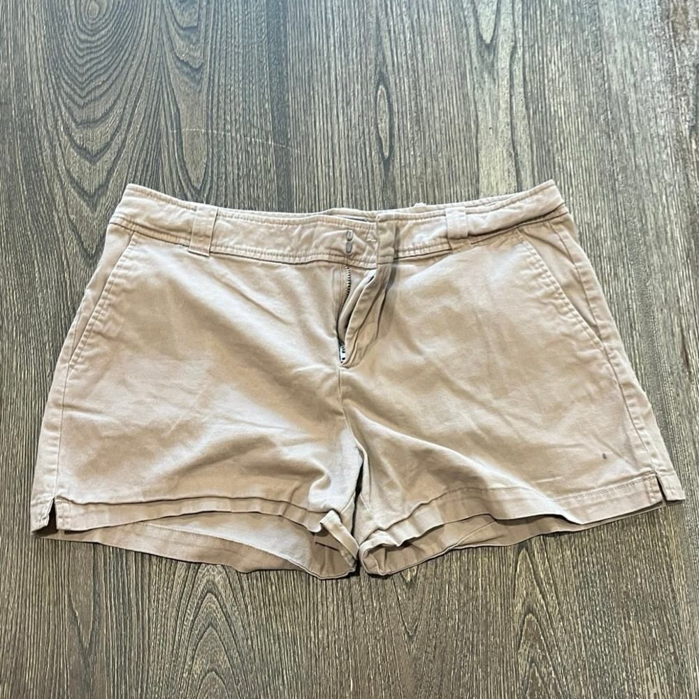 Soho Jeans New York & Company Chino Shorts Mid Rise Cotton Blend Tan Size 12
